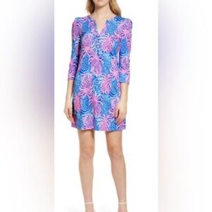 Lilly Pulitzer Marlie Dress in Borealis Blue Tropic Down Low Print